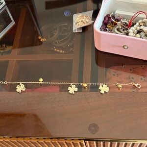 Gold Clover Charm Bracelet